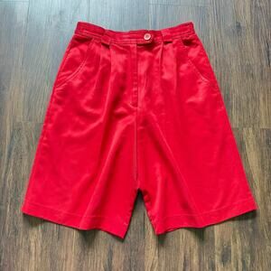 Vintage Lily’s of Beverly Hills Red Pleated Shorts Women’s Sz 8 USA